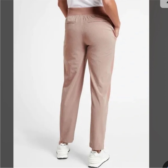 Athleta Brooklyn Textured Ankle Pants sz 6T brown pockets preloved - Picture 7 of 8